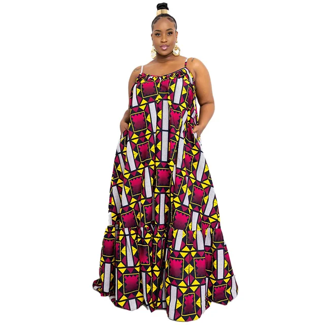 Fegor African  Spaghetti Strap Maxi Dress - Image 5