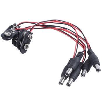 

5 Unit 5.5 x 2.1 mm D. C. Power Plug Machine Buckle 9 V Battery Cable Connector
