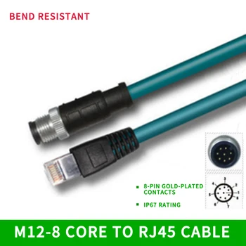 

8-Core M12 to RJ45 Encoding Cable Ethernet Aviation Type A Network Cable Straight Plug Sensor Cable
