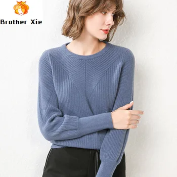 

Women 2020 O-Neck Autumn Sweater Long Sleeve Women Knitted Slim Fit Women Pink Sweater And Pullovers Pull Femme Tricot