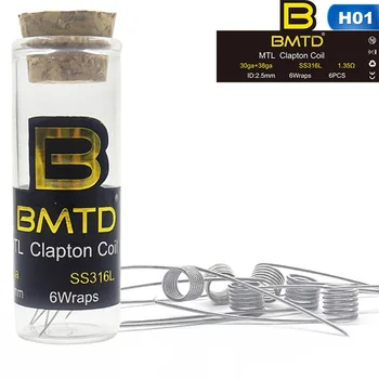 

BMTD MTL Clapton Fused Clapton Coil SS316 Prebuilt Coils For DIY MTL Vaper RDA RTA Tank Atomizers High Resistance