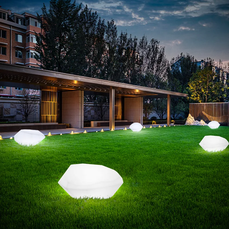 

Remote Control LED Garden COBBLESTONE STONE Lights Lamps Outdoor Lawn Lamp Night Dining Room Decoration Christmas Lighting