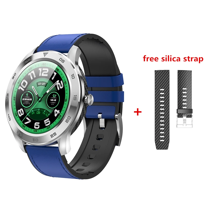blue add strap TOP DT98 Smart Watch Waterproof bluetooth call Smartwatch multilingual Heart Rate Pedometer Call Message Reminder fitnessTracker - Цвет: blue add strap