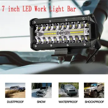 

1Pc 7" 200W LED Work Light Long Bar Flood Spot Beam Waterproof Offroad 4WD Drive