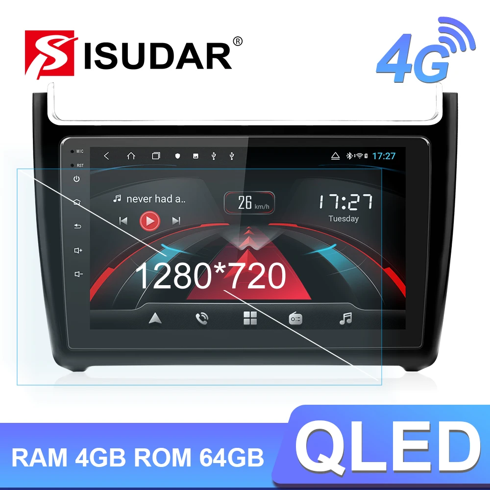 Автомобильное радио Isudar H53 4G Android 1 Din для VW/Volkswagen/POLO Sedan 2009 2017 Автомобильный