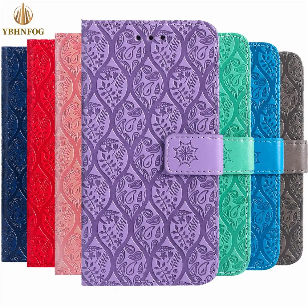 Роскошный флип чехол с 3D тиснением для Huawei Y3 Y5 2017 Y6 Prime 2018 Y7 Pro 2019 Honor 7A 7C 8A кожаный