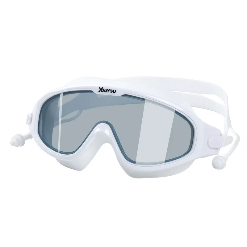 

Women's Anti-Fog Swimming Goggles Diving Equipment With Earplugs HD Adult Big Frame Glasses