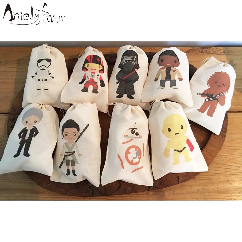 

Wars Theme Party Bags Candy Bags Gift Bags Star 9PC Decorations Baby Shower Event Birthday Party Container Supplies