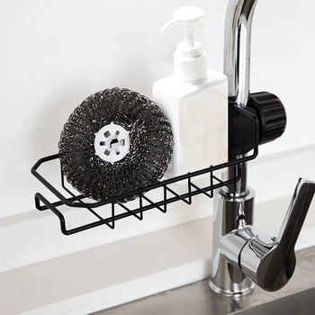 

New Bathroom Storage Sponge Holder Brush Soap Organizer Faucet Storage Rack Sink Sponge Holder Shower Organizer Drainer Shelf