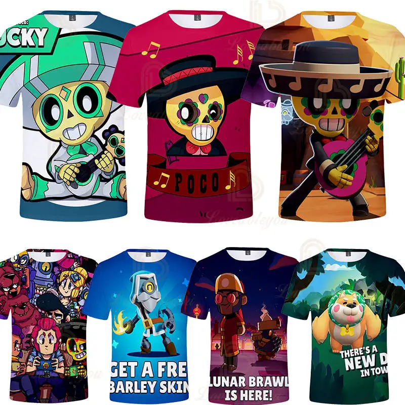 

Children's Clothing Kids 3T to 16T Kids T-shirts Tshirt Crow Spike Leon Shelly Tshirt Kids Game Game Stars Shirt Tops