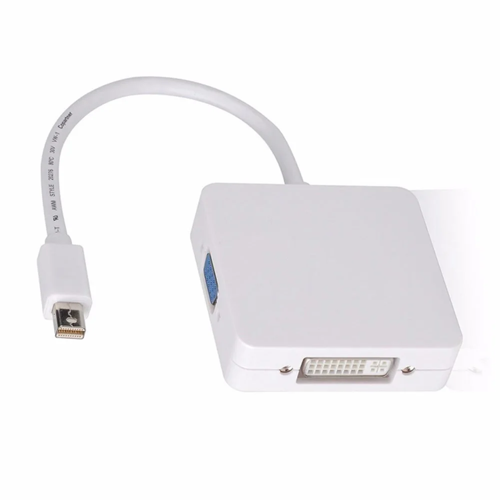 3 в 1 DP к DVI VGA HDMI Mini display port двухрежимный 2 цвета Кабель адаптер черный/белый для MacBook|