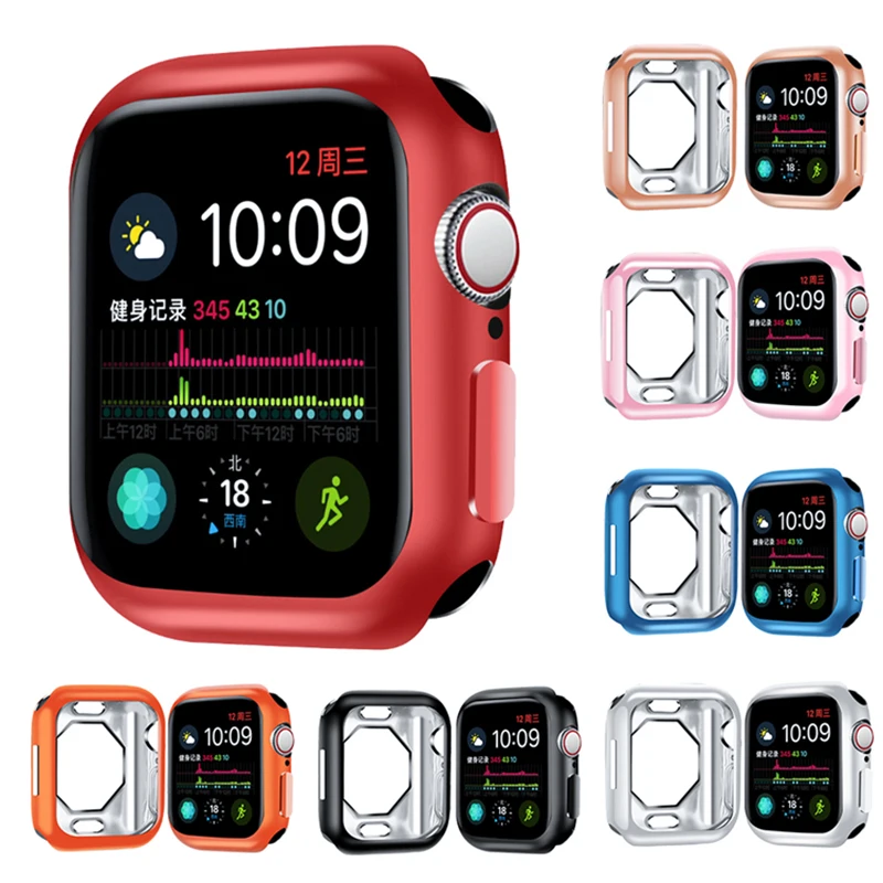 Чехол из ТПУ для Apple Watch, чехол, полная защитная оболочка для iWatch 4, 5, 40 мм, 44 мм, ударопрочный корпус, аксессуары