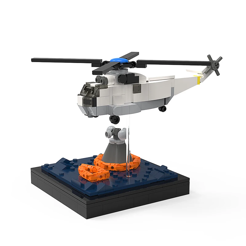 Moc Apollo Recovery Mission Helicopter Blocks Toys Model To Explore The Universe/Moon Space Probe Saturn V Brick Gift For Child