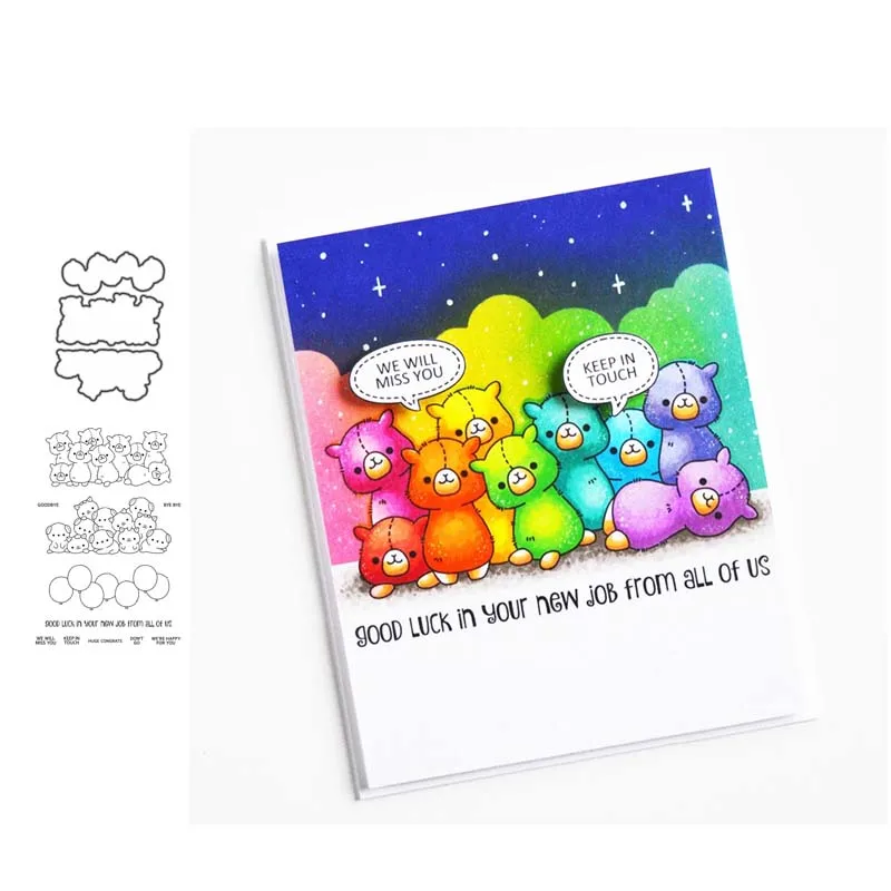 

Animals Set Metal Cutting Dies and Clear Stamps for DIY Scrapbooking Card Dies Cut Stencils Paper Crafts Photo Album Decoration