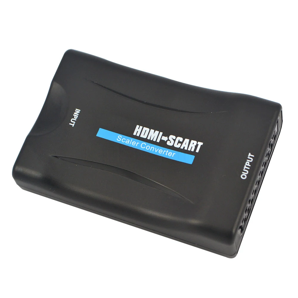 Мини SCART К HDMI 1080P видео аудио высококлассный конвертер адаптер для HD tv DVD для Sky Box STB Plug and Play с кабелем постоянного тока
