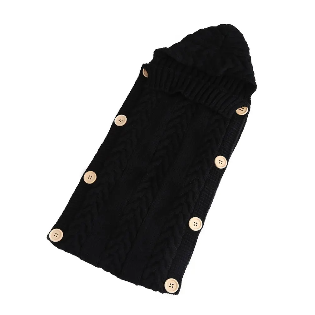 Lz245 Infant Knitted Wool Sleeping Bag Button Photography Blanket Car Sleeping Bag Comfortable Sleeping Bag