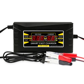 

12V 10A Auto Fast Smart Dual Display Lead-Acid Battery Charger for Car Motorcycle 1210D 153x60x80mm