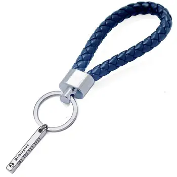 

Custome name key Personalized key chain Leather Keychain removable key Stamped Anti-lost Gift Titanium steel Key chain