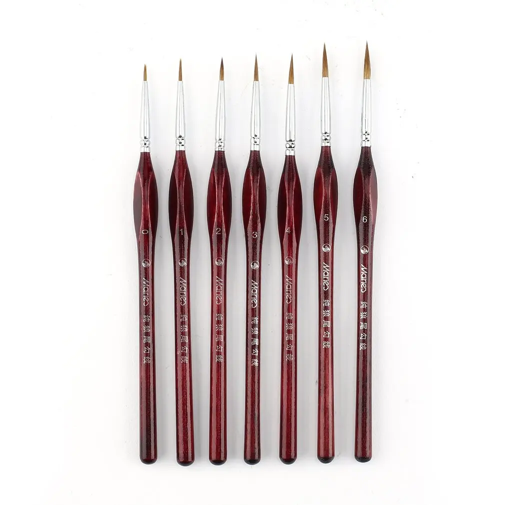 

7PCS/SET Professional Fine Hand Painted Miniature Hook Line Pen Watercolor Paint Oil Painting Brush Drawing Art Pen