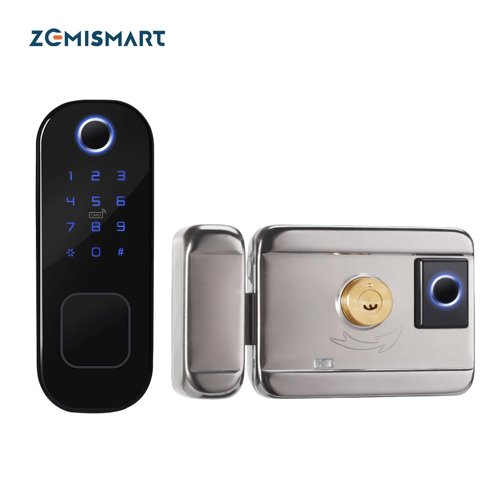Zemismart Tuya WiFi умный замок Двусторонний для защиты отпечатков пальцев беспроводной