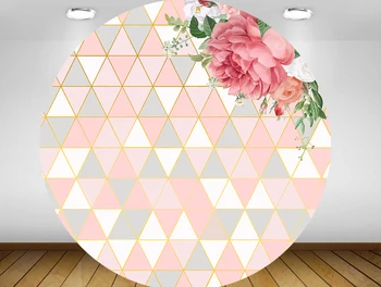

Bridal shower backdrop Round Panel circle background wedding flower party decoration candy dessert table banner fabric polyester