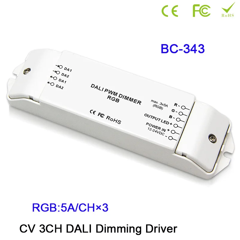 Горячая CV DALI Led Диммер контроллер, 1CH/3CH/4CH Диммирование/RGB/RGBW диммирующий драйвер контроллер для светодиодной ленты светильник, DC12-24V - Цвет: BC-343
