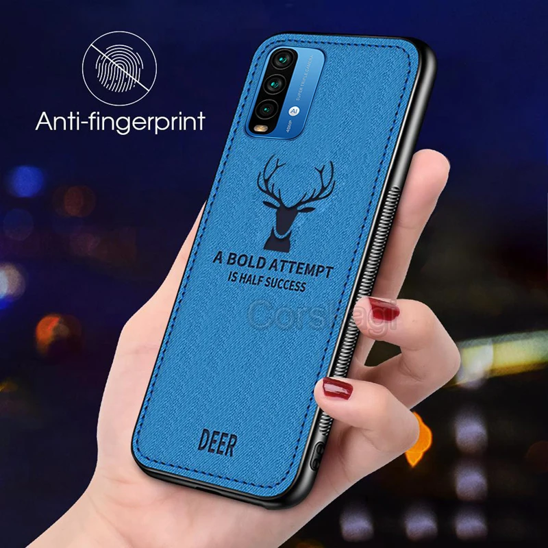 xiaomi leather case cosmos blue Retro Hươu Ốp Lưng Vải Dành Cho Redmi 9T xiaomi leather case case