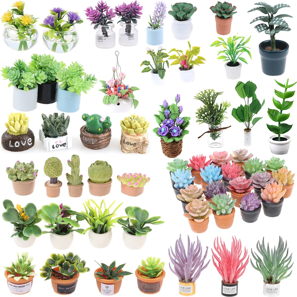 Mini Arbre En Pot Pour Maison De Poupée 1:12 - Plante Verte Miniature Créative