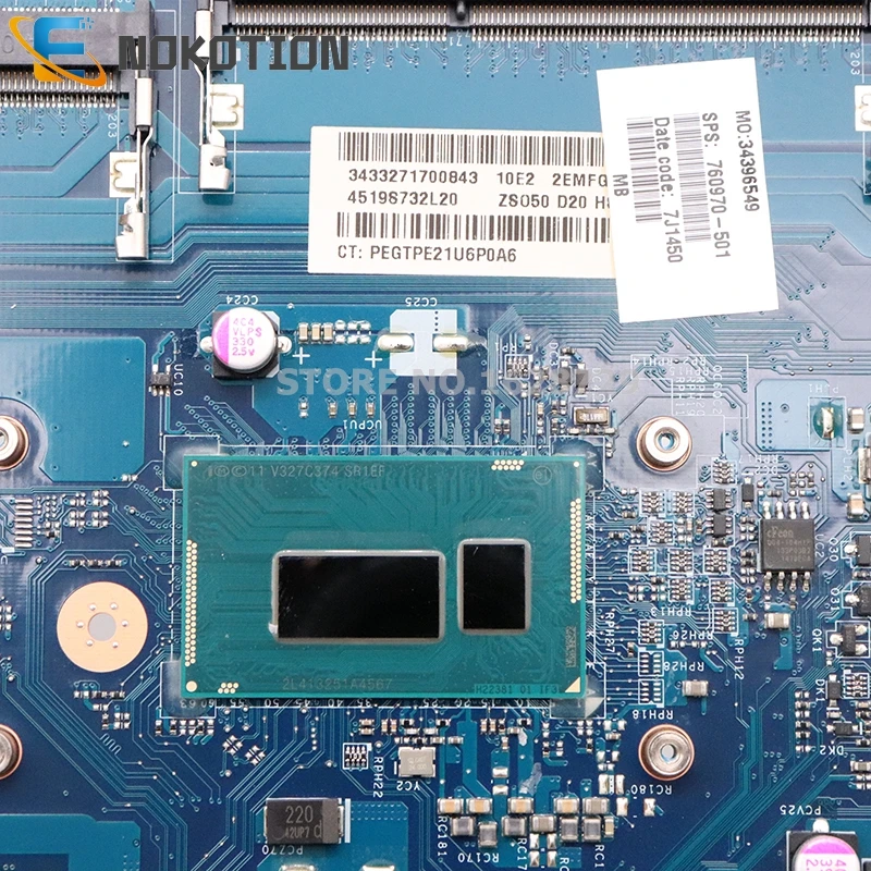Most effective  NOKOTION 760970-501 760970-001 For HP 15-R Laptop Motheboard 15.6 Inch ZSO50 LA-A992P MAIN BOARD I5