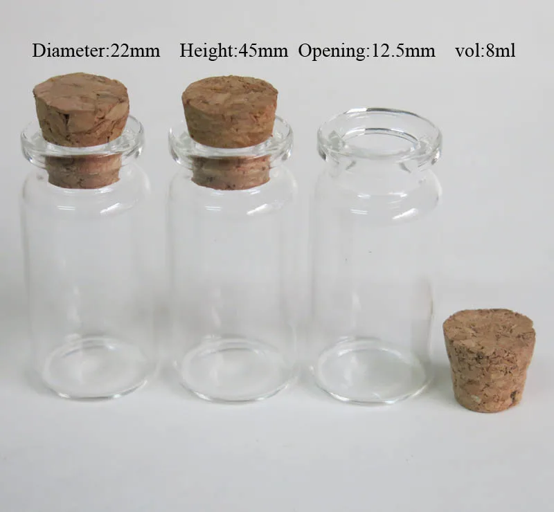 8ml 5 шт. пустые стеклянные банки, пробковые пробки, украшения, сделай сам, маленькие дешевые мини контейнеры, флаконы для сообщений, популярные флаконы, декоративные бутылки - Цвет: 8ml