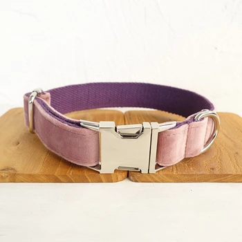 

Gentle Fashion Pretty dog collars and leashes set 5 sizes Handmade soft pet accessory THE BABY PINK UDC080