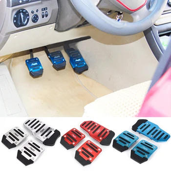 

3pcs Cool Aluminium Alloy Foot Treadle Cover Pad Car Auto Vehicle Non-slip Pedal Blue Car Accessories