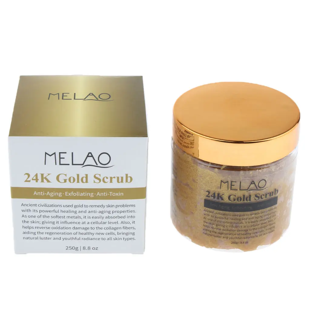 24K Gold Scrub Acne Scar Blackhead Remover Body Face Skin Lifting Firming |