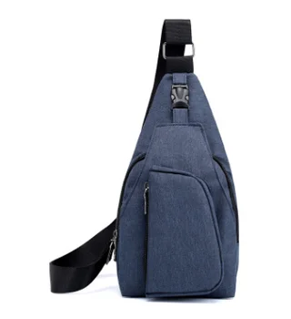 

2020 Men Solid Color Chest Bag Wear-resistant Single Shoulder Pack Nylon Portable Zipper Buckle Casual Style Sports Pockets