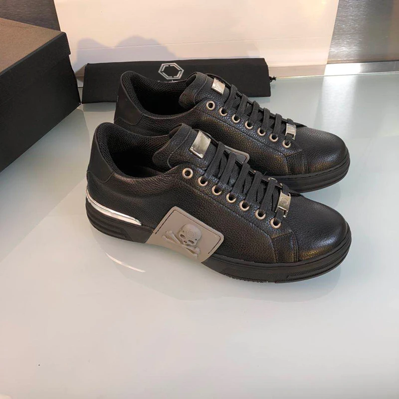 Starbags PP men's shoes Italian skull hardware counter latest mixed color sports shoes advanced leather avantgarde high quality