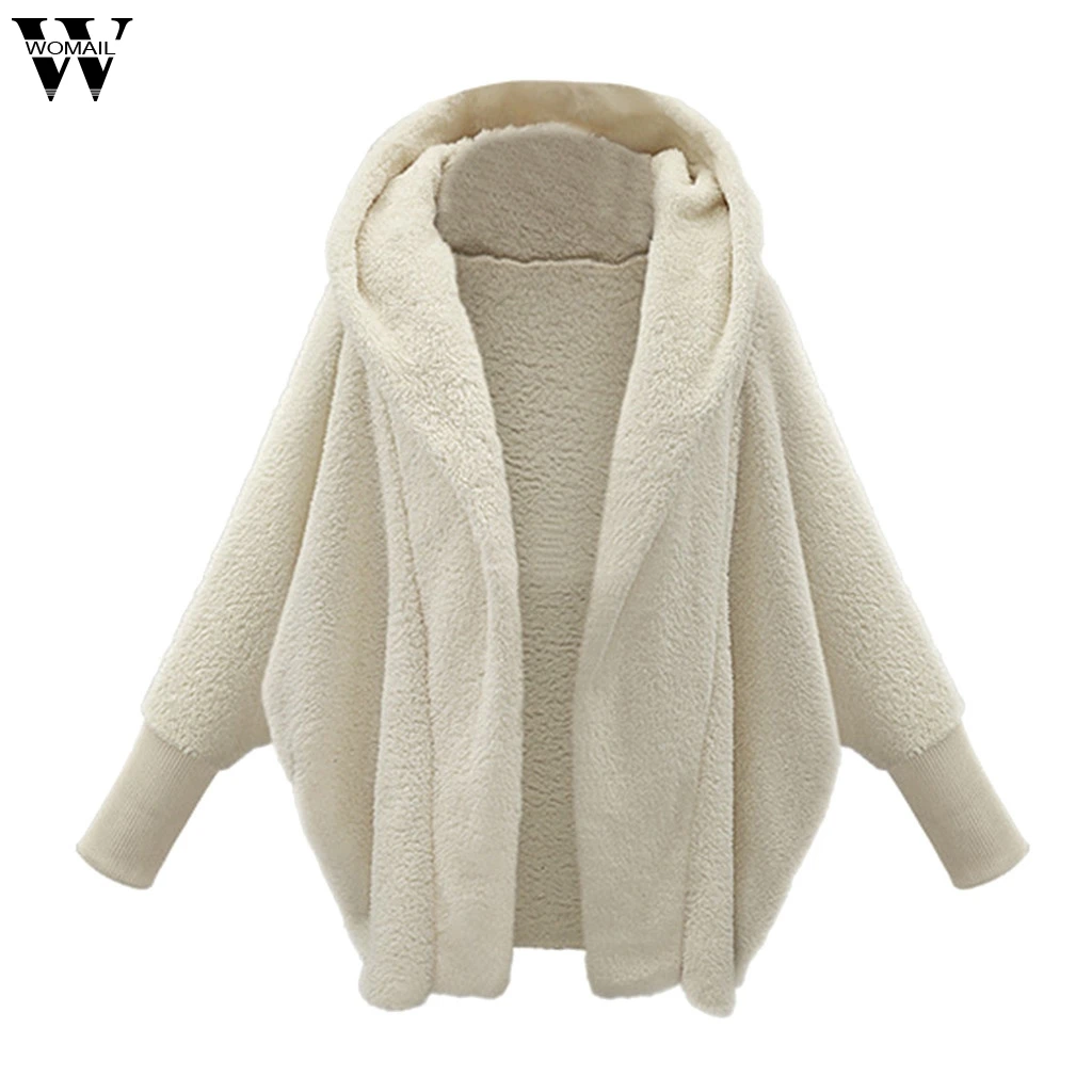 

Womail Women Coat 2019 Winter Solid Coat Autumn Wide Lapel Loose Warm Outwear Female Casual Coat Faux fur Ladies Warm Parka