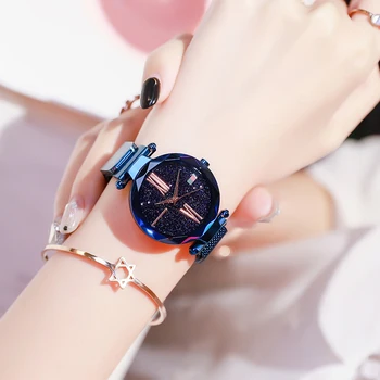 

Starry magnet buckle watch female net red explosion with the same Korean fashion trend waterproof simple quartz watch female stu