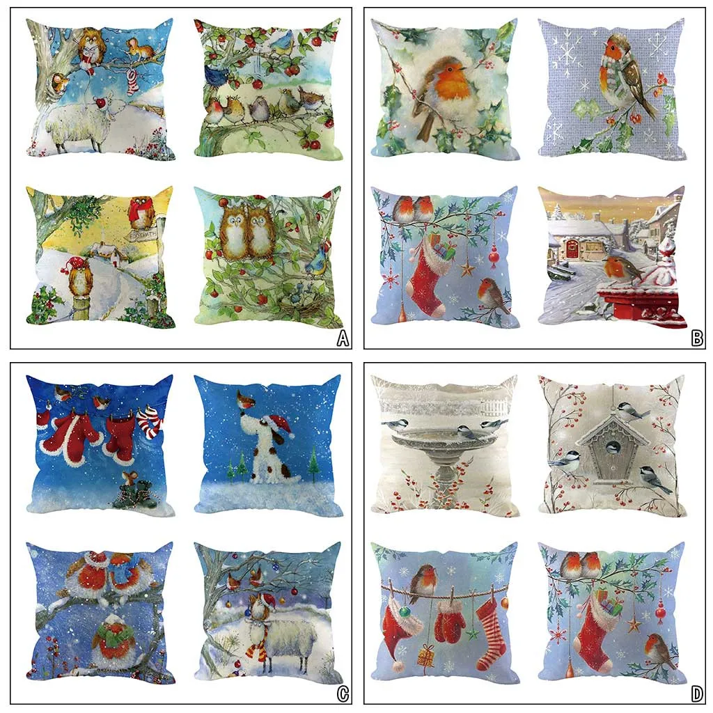Домашний декор Housse De Coussin 4 шт. рождественские наволочки для подушек декоративная
