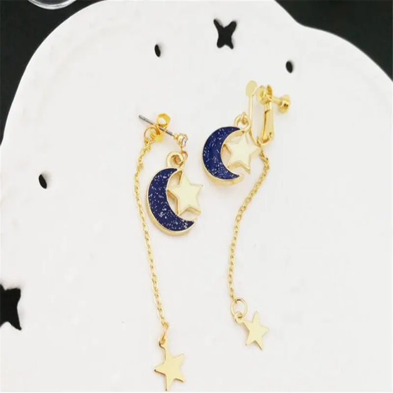 

Anime Sailor Moon Cosplay Earring Girl Blue Moon Star Eardrop Accessories Prop