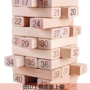 

Educational Toy 51 PCs Building Blocks with Numbers Stack-up Pumping Building Blocks Jenga Bricks Pro Board Game 1
