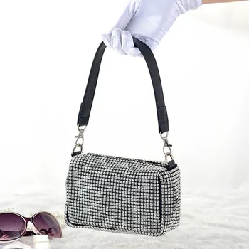

Bling Diamonds Evening Clutch Bag Women New Korean Soft Pillow Small Tote Handbag Shoulder bags Ladies Dinner Party Clutch Purse