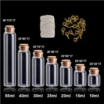 

25pcs Vials Jars With Corks Stopper Glass Bottles Tiny Mini Wising Glass Bottle Flat Bottom Glass Test tube