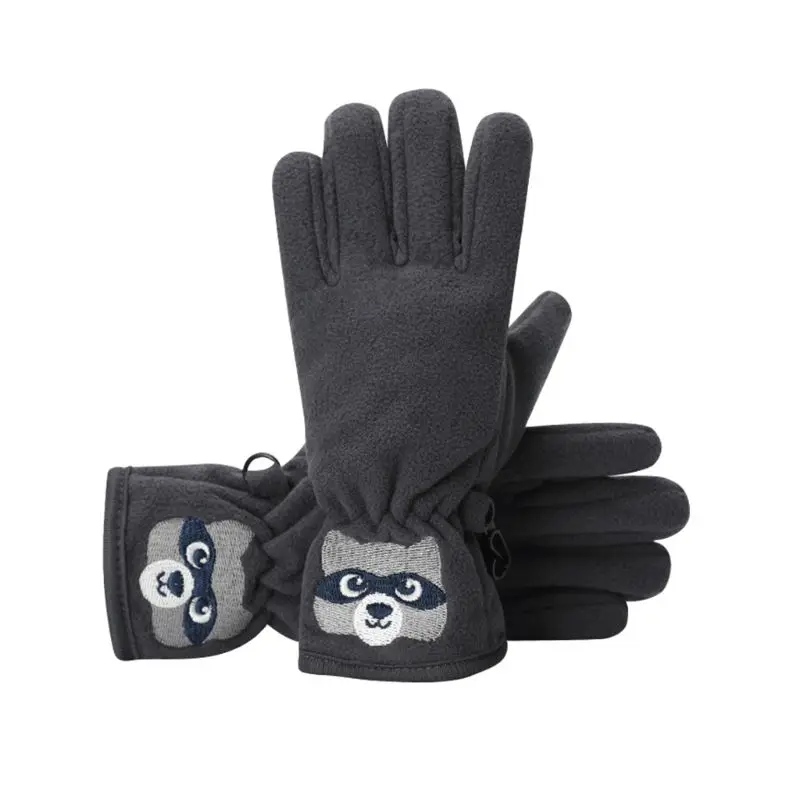 New Cartoon Cute Bear Pattern Gloves Children Kids Winter Embroidered Warm Glove 95AB