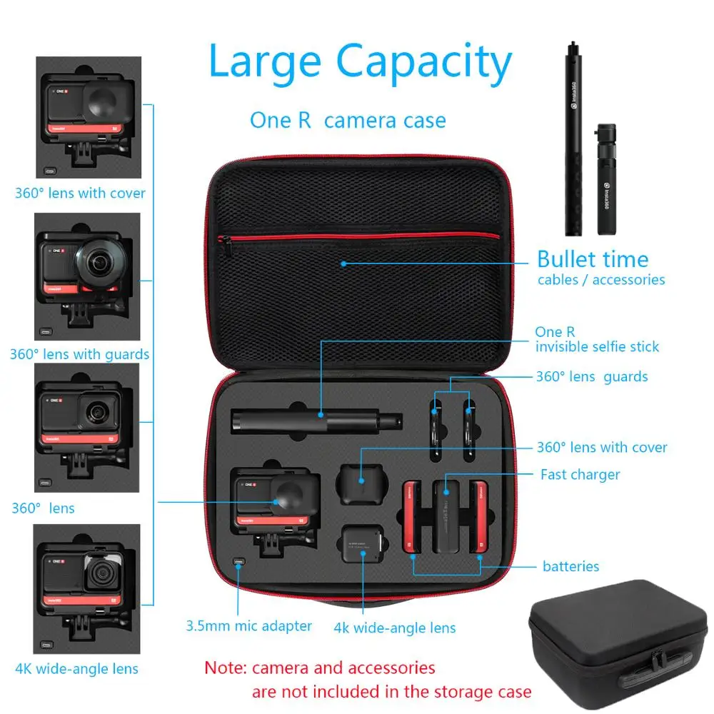 Спортивная Экшн камера Insta360 ONE R 5 7 K 360 lens Mod/4K широкоугольный/1 дюйм Leica