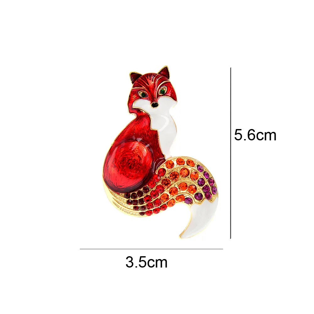 CINDY XIANG New Arrival Rhinestone Fox Brooches For Women Enamel Animal Pin Brooch 6 Colors Available Winter Design Coat Jewelry