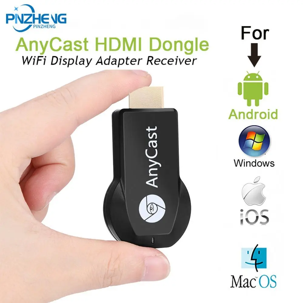 

PINZHENG Anycast Miracast TV Stick Adapter For iOS Andriod Wifi Display Mirror Receiver Dongle Chromecast Wireless HDMI 1080p