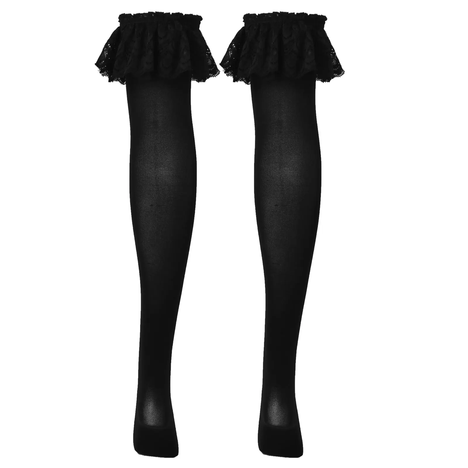 Cosplay&ware Women Sheer Soft Thigh High Long Stockings With Lace Trimming Ladies Tube Over Knee Socks Japanese Harajuku -Zentai shop online Hb814f82ca8804608a598e816af5454389.jpg