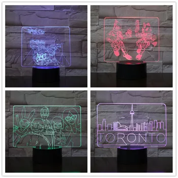 

New 3D Night Lamp 7 Color Changing Screen Lighting RGB Led Lamparas Touch Switch For Hme Office Decor