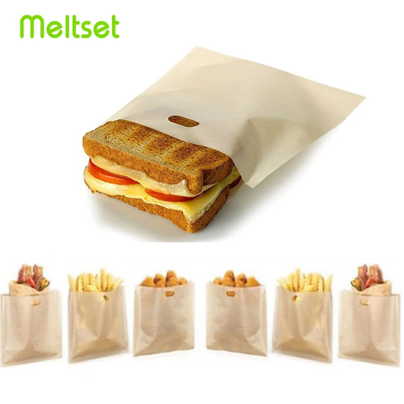 Lot 2pcs Reusable Toaster Bags For Grilled Cheese Sandwiches Made Easy Non-stick 