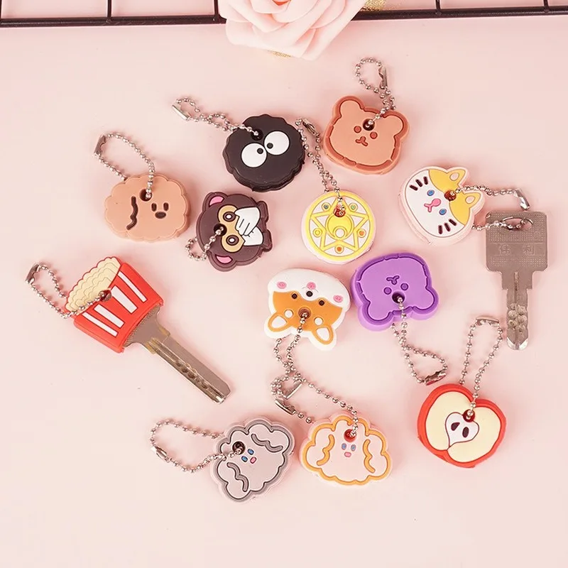 Cartoon Silicone Protective Key Case Cover for Key Control Dust Cap Holder Gift Girlfriend Chain Decoration Home Supplies